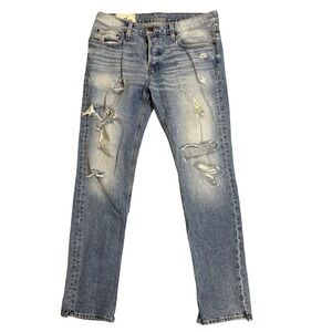 Hollister women's High-Rise Ripped Medium Wash Mom Jeans. Size w33/L32